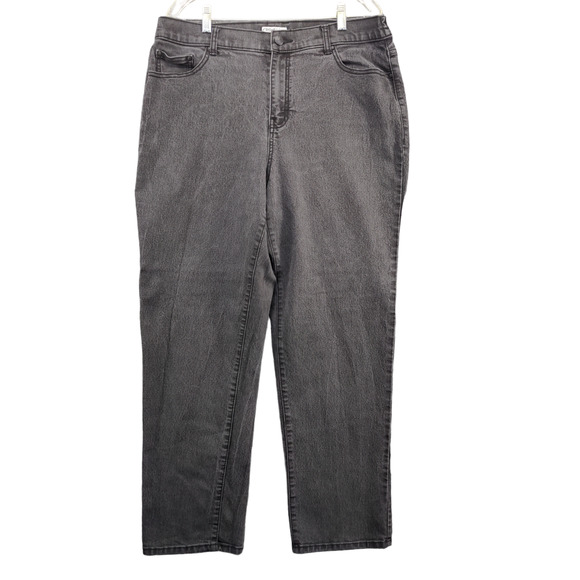 Catherines Womens Moderately Curvy Straight Jeans Gray Plus Size 16W Regular Fit - Picture 1 of 10